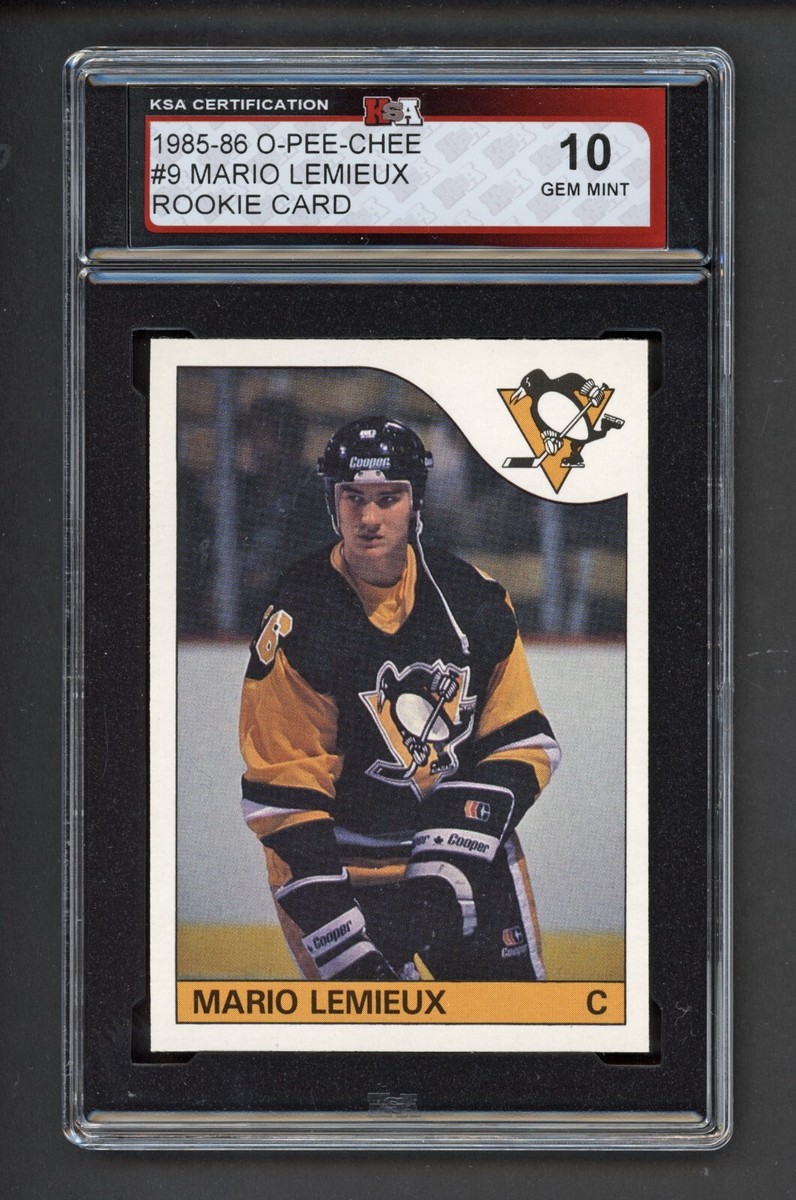 1985-86 OPC #9 MARIO LEMIEUX ROOKIE CARD KSA 10 GEM MINT | eBay