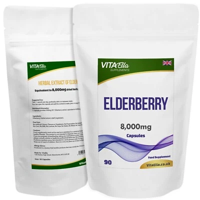 VITAELLA Elderberry | 8,000mg Capsules | Powerful Formula | Best Value on Ebay