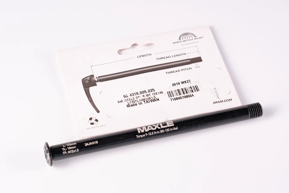 Pincho de eje de liberación rápida para bicicleta Sram Maxle Stealth 170 mm rosca M12x1,5 10 mm Foto 4 de 4