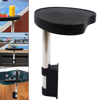 Swivel Side Table Tray Snack Tray Large Capacity For Hot Tub&Swim Spa Anti-Slip