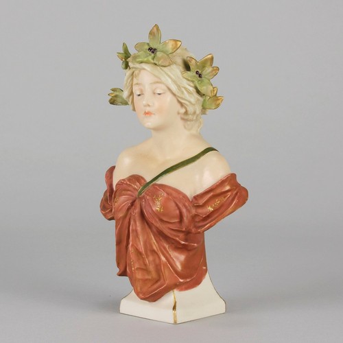 Late 19th Century Ceramic Bust entitled "Meditation" by Ernst Wahliss - Picture 9 of 11