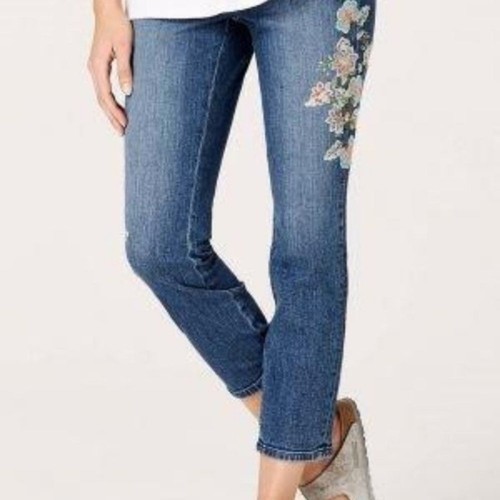 J Jill floral embroidered crop jeans sz 14P - Picture 8 of 12