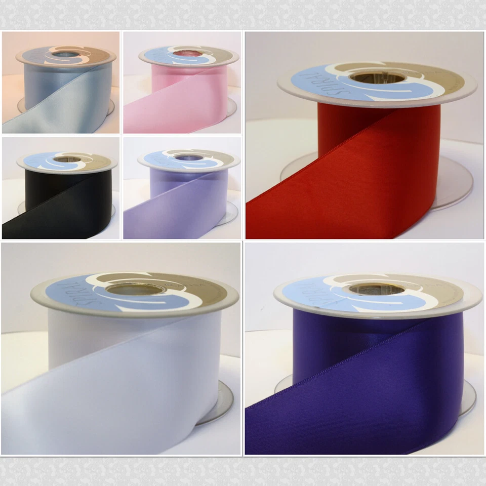 Ruban en Satin Double Face 50mm - Vendu par Mètre Safsia Marque de Qualité