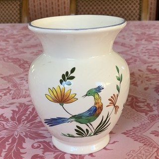 Gien France Vase en faïence céramique décor « Oiseaux de Paradis »