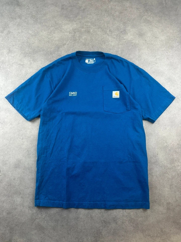T-shirt Carhartt bleu logo poche homme – Taille S - Photo 2/4