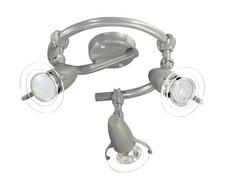 3-Light LED Ceiling Spotlight Fixture Adjustable Track Lighting Brushed Nickel