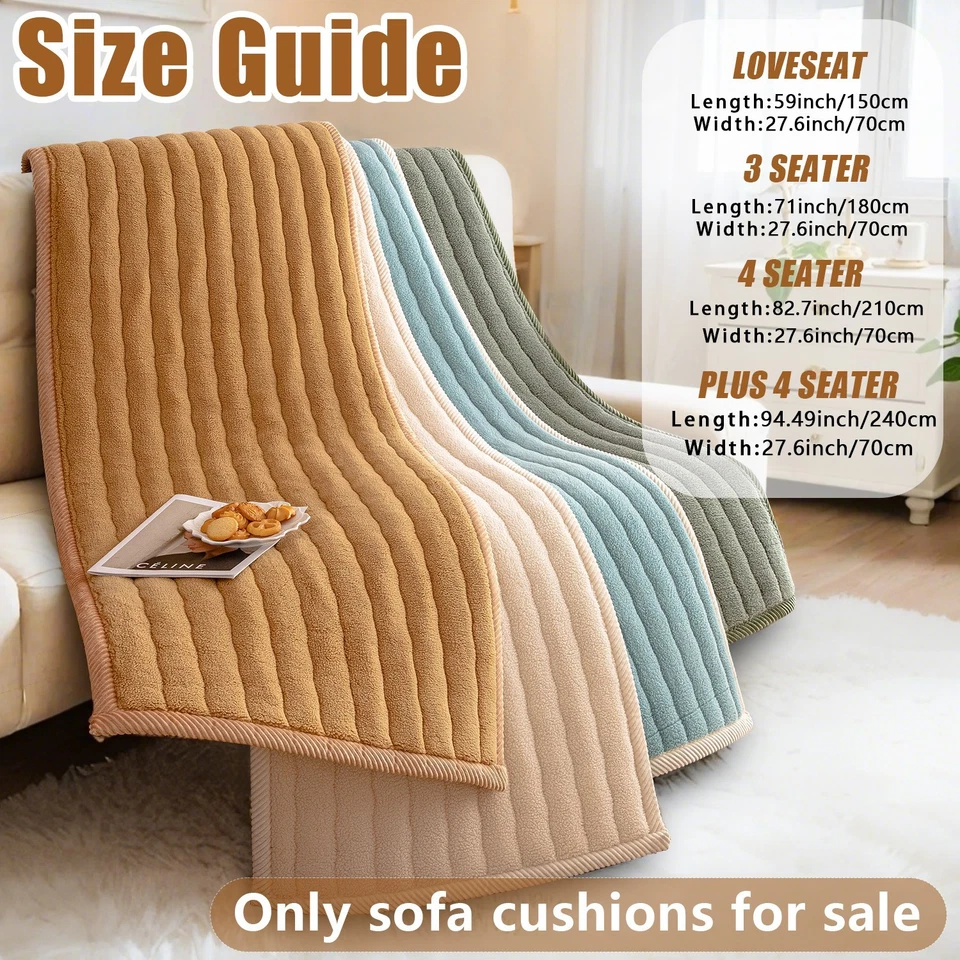 Funda de sofá de felpa súper suave de piel de cordero, funda de sofá antideslizante, funda protectora Foto 4 de 4