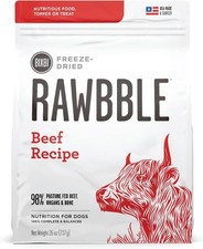 BIXBI Rawbble Freeze Dried Dog Food Beef Recipe 26oz Grain Free USA Made 24.55 per pound