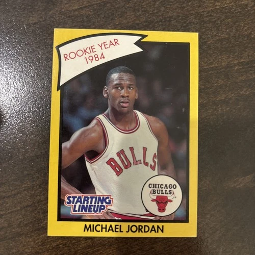 1990 Kenner Starting Line up MICHAEL JORDAN Rookie of Year Basketball Card