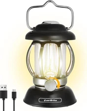 EverBrite Rechargeable Camping Lantern 4400mAh Vintage Metal Tent Light, 3 Modes