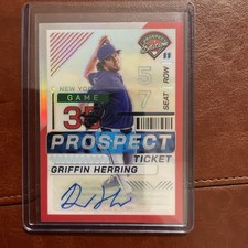 Griffin Herring 2024 Panini Prospect Edition Red Prizm Signatures /199 #115 Auto