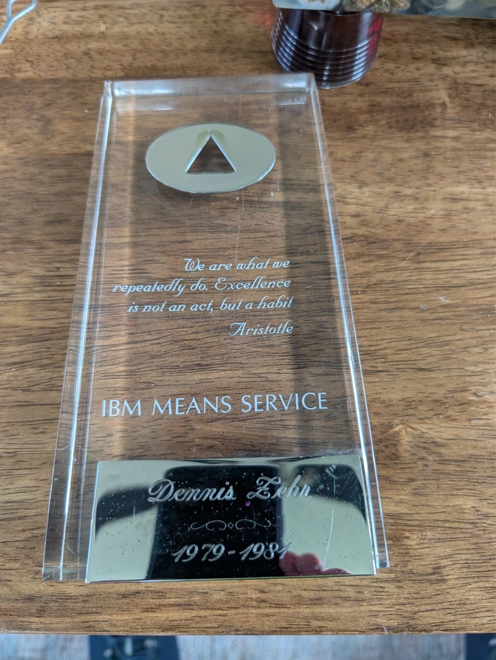 VINTAGE ULTRA RARE IBM SERVICE AWARD. this still has the inscription on it - Image 2 of 3