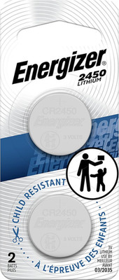 2450 Lithium Coin Battery, 2 Pack