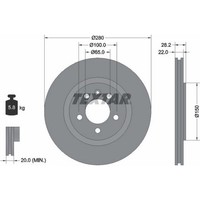 2X Textar 92057100 Bremsscheibe FüR VW Seat Vento Golf Passat Corrado Toledo