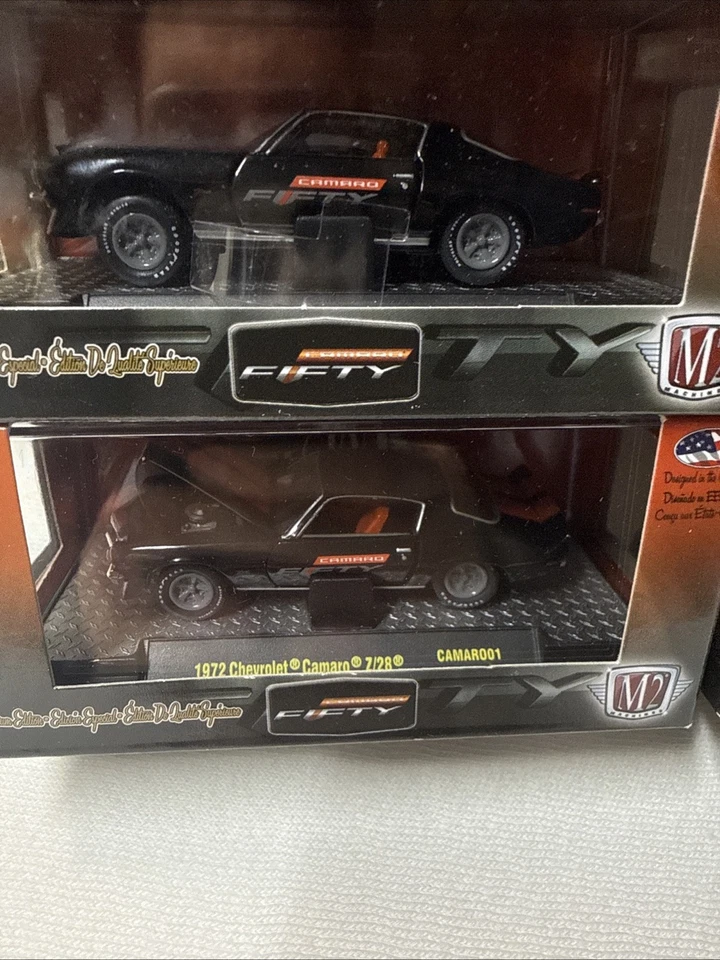 M2 Machines Camaro 50th 1969 6 Car Set Camaro Set Black Camaro01 W/sleeve VHTF - Image 4 of 4