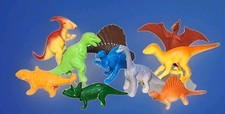 Assorted Vintage Dinosaur Toys Set Of 10- Plastic Mini Figures Educational Fun