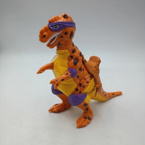 Vintage TMNT Dino Trippy Cave Turtle Don Tyrannosaurus Figure with Saddle ~ 1993