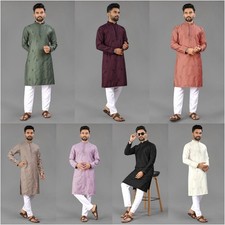 Indian Pure Cotton Kurta Pajama For Men s Wedding Wear Fancy Reyon ReadyMade
