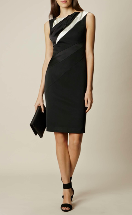 Karen Millen Pencil Dress Diagonal Seam  Black & White 8UK RRP £190