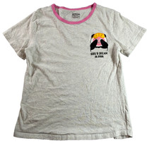 Girls Panda Graphic T Shirt Cychelry Size 14 Pink Trim Cotton Short Sleeve NWT