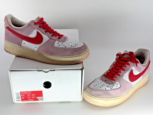 Nike Air Force 1 Low 07 QS Tulip Pink Red DD3384-600 Mens 8.5 Valentines Apparel