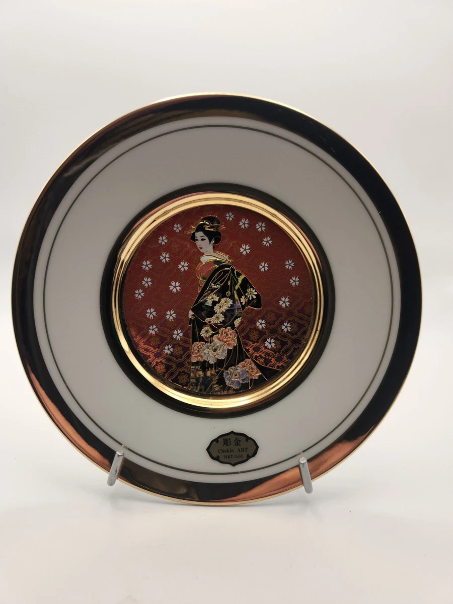 【新品】24K The art of Chokin☆希少▶鬼瓦茶托 5客 年譜付 新品】24K The art of Chokin☆希少▷鬼瓦茶托 5客 年譜付 The