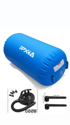 PPXIA Air Roller Gymnastik Matte – Aufblasbar mit Pumpe & Ventilschlüssel