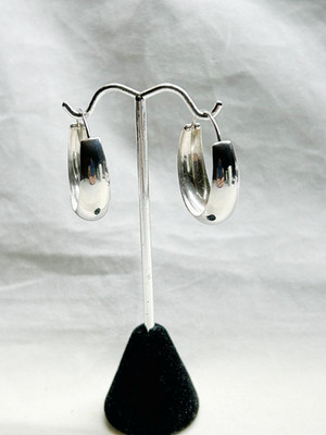 Polierte 30 mm breite Sterling Silber Creolen