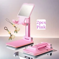 Foldable Phone&Tablet StandHeavy Design Portable Small Desktop Mount Holder Pink