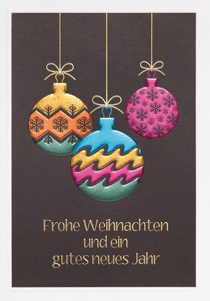 Weihnachten Prisma Unverpackte Weihnachtskarte Mit Umschlag Christbaumkugeln Mit-image
