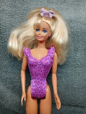 Vintage Pink And Purple Cheetah Print Barbie Swimsuit ONLY