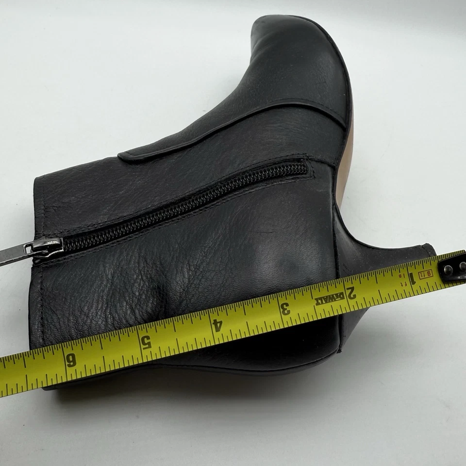 Clarks Botín Zapatos de Cuero Negro Tacón de Gatito Cremallera Lateral Talla 7 Foto 2 de 4