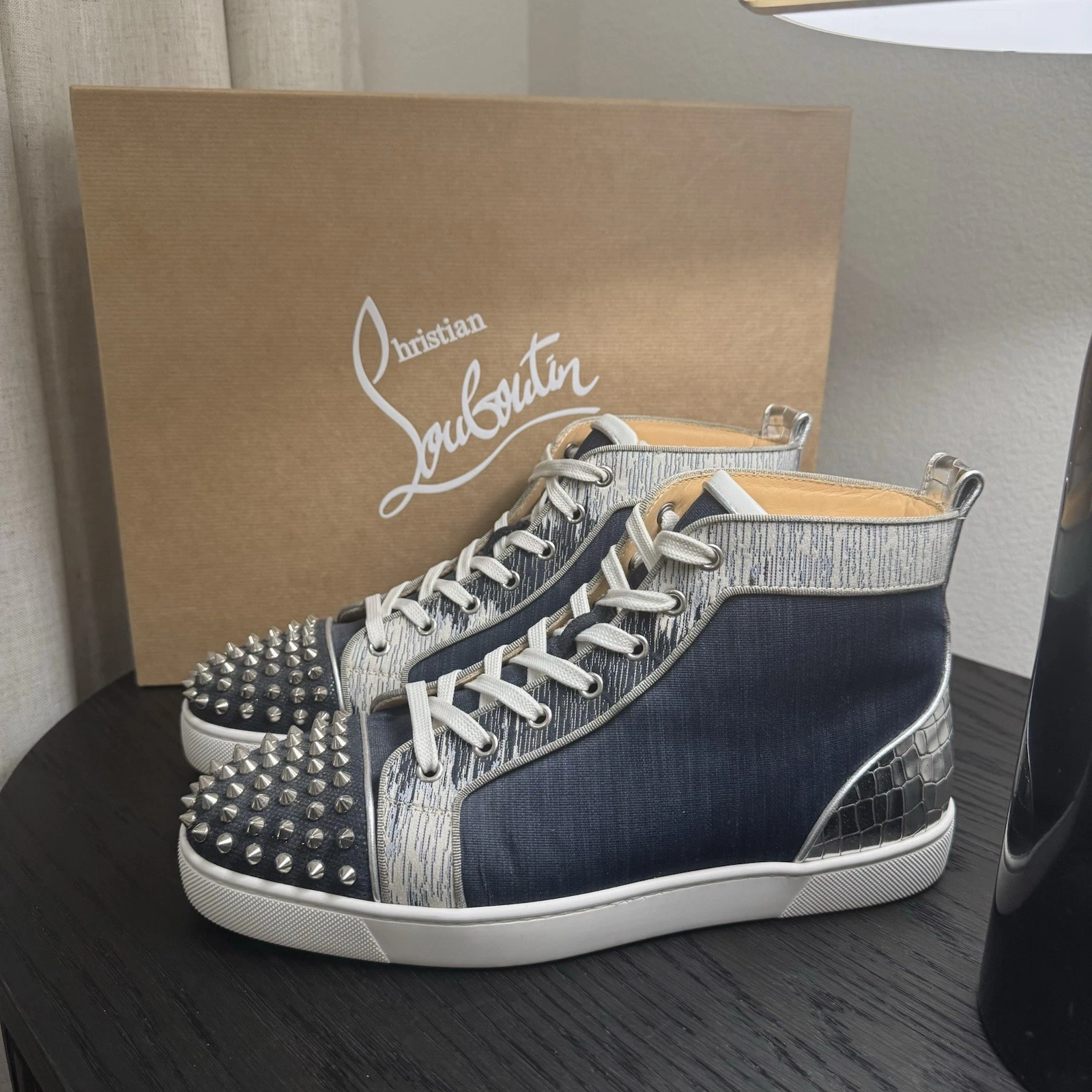 Christian Louboutin — Christian Louboutin Lou Spikes Orlato High-Top Version Marine 43