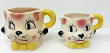 Vintage Tilso Cat Pink Face Measuring Cups 1/4 and 1/8 Cups 1950's  52/667