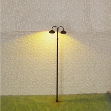 5 x O scale street light model train railroad LED station path lamp post #702D
