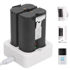 2-Pack 6040mAh Replacement Battery with Charger Station for Ring-Doorbell 2/3...