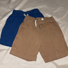 Hanna Andersson Boys Kids Size 110 5 Shorts Blue  Khaki Lot 100 Cotton
