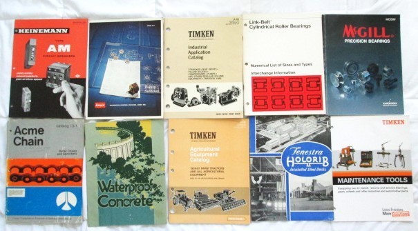 Lot of 10 Industrial Catalogs Roller Bearings Tools Gears Farm Equipment Decks