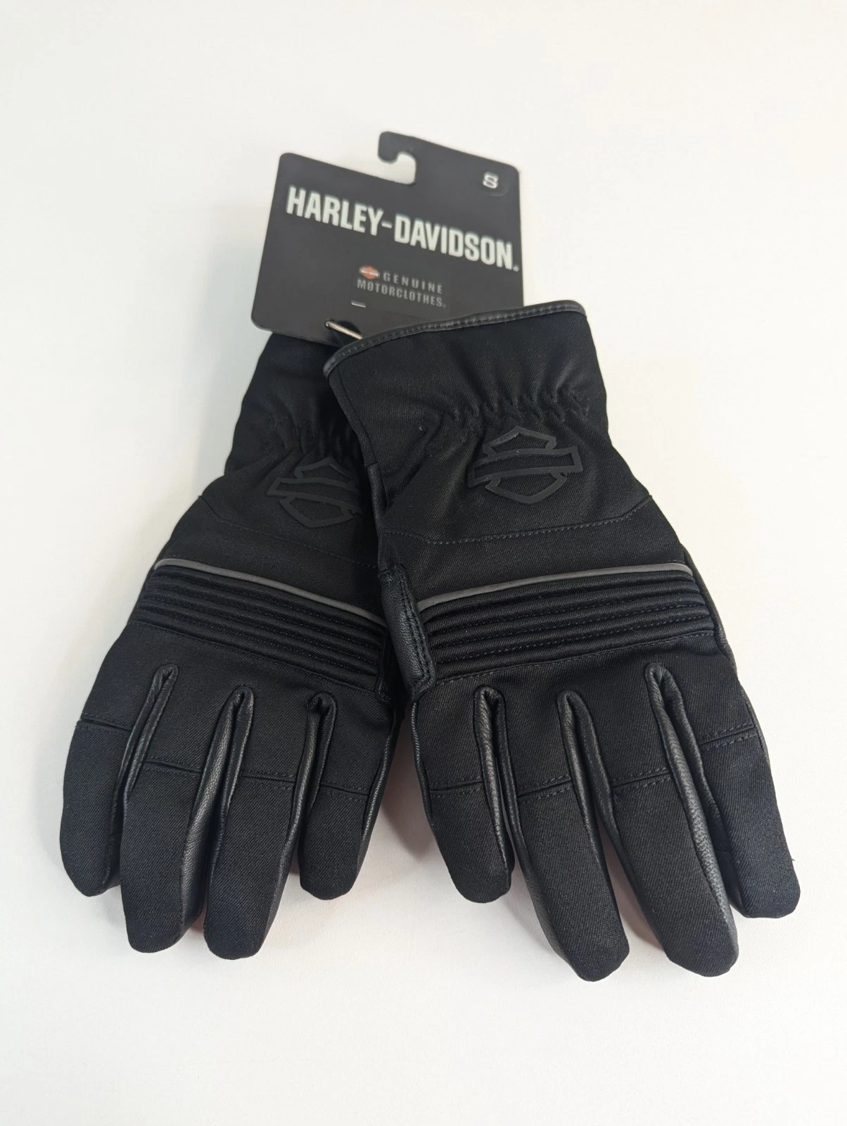 Harley-Davidson Black Apex Mixed Media Gloves Small Touchscreen Waterproof