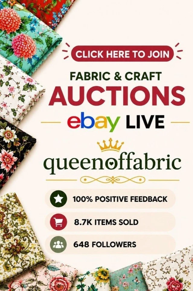 🔥 9 AM AEST 🔥 $1 Start Auctions on fabrics, trims, odd bods & more.