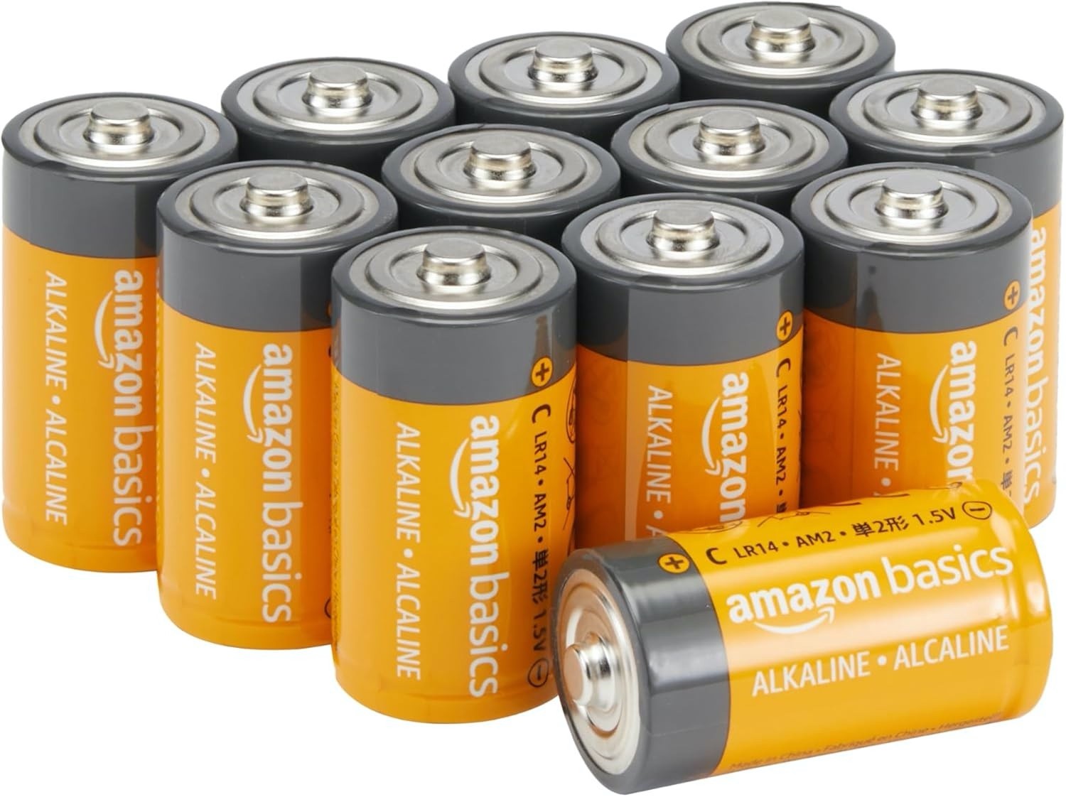 Amazon Basics 12-Pack C Cell All-Purpose Alkaline Batteries, 1.5 Volt, 5-Year Sh
