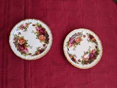 zwei Royal Albert Old Country Roses Butter Pat/Untersetzer