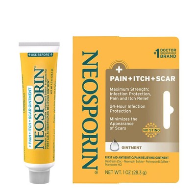 Neosporin Pain Itch + Scar First Aid Antibiotic Ointment 1 oz Tube NEW EXP 2028