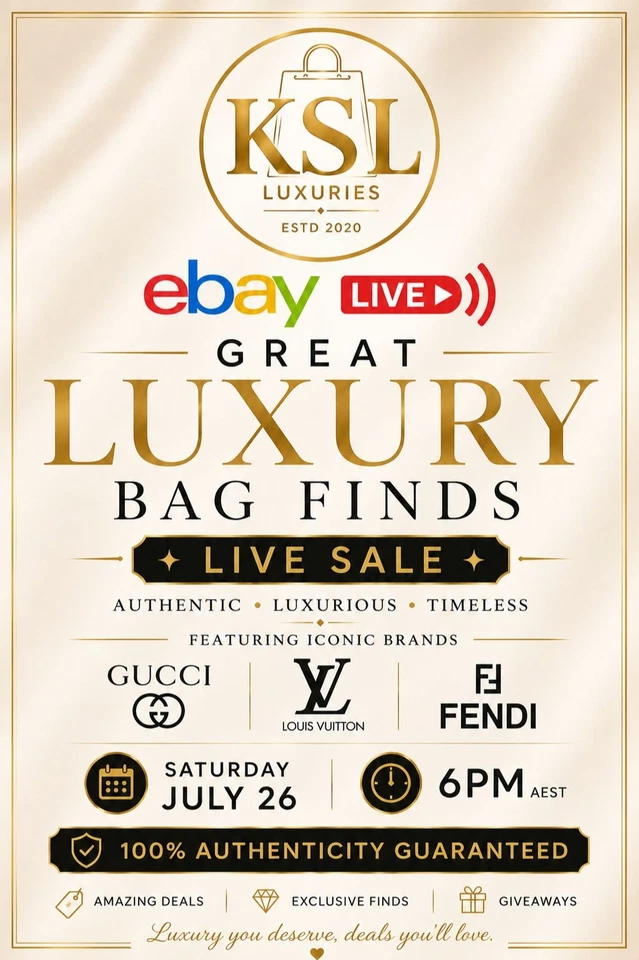 July 26 Ebay Live with Luxury Items in Great Deals