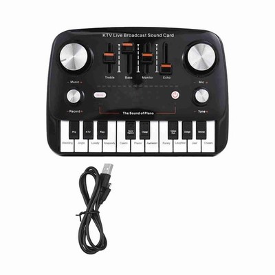Live Sound Card Piano Shape Audio Recording Desktop Singing BT Wireless Lossless