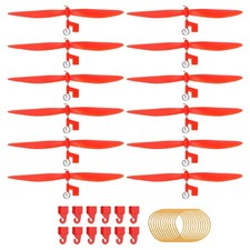 6" Plastic Propellers with Rubber Band Orange 12 Set