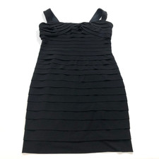 Lauren Ralph Lauren 14 Sheath Tiered Above Knee Length Dress Black MINT