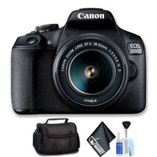 Canon EOS 2000D with EF-S 18-55mm IS II Lens Intl Model Standard Bundle