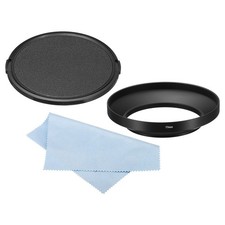 77mm Lens Hood, Wide Angle Matte Surface Hood with Cap and Cleaning Cloth