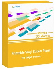 Gwybkq Premium Printable Vinyl for Inkjet Printer 150 8.5 x 11 inch, white